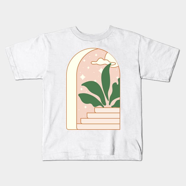 minimalism night view illustration Kids T-Shirt by choiyoojin